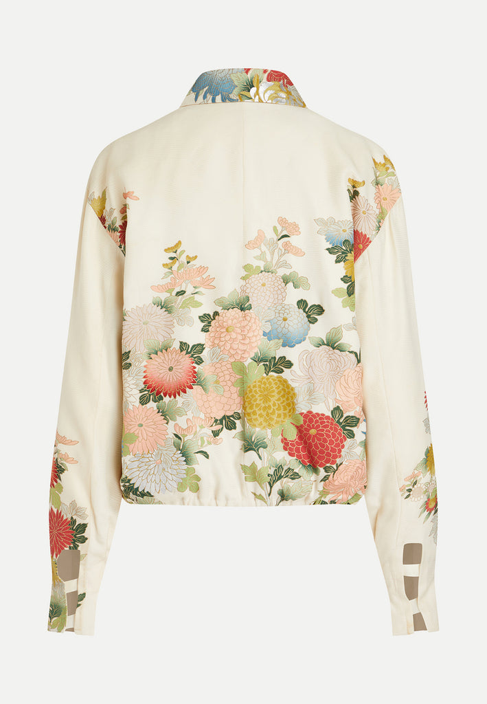womenswear multi-coloured floral kimono jacket back