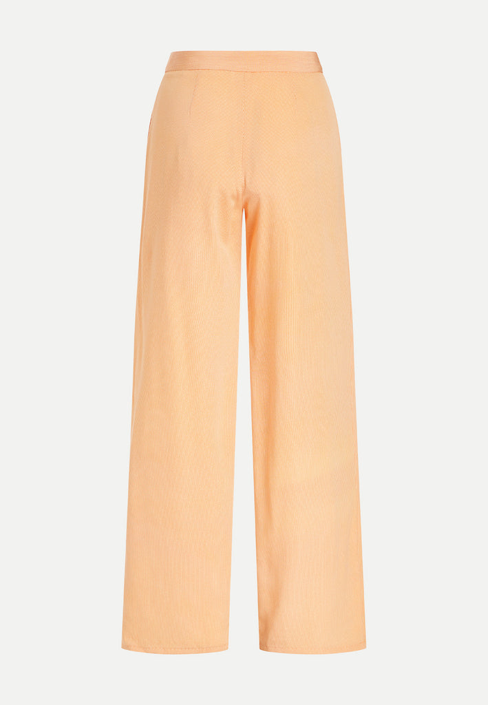womenswear light orange straight cut kimono trousers back