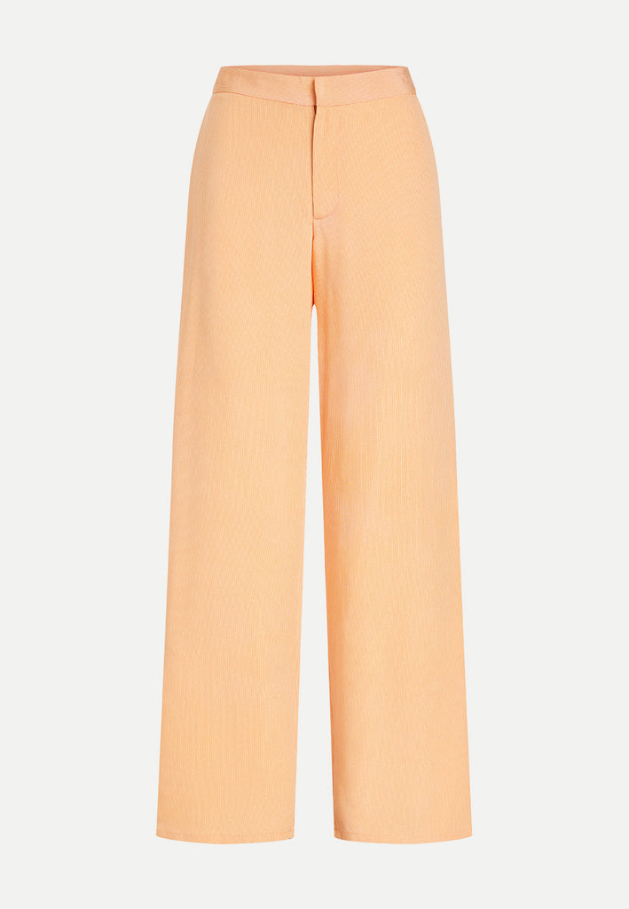 womenswear light orange straight cut kimono trousers front