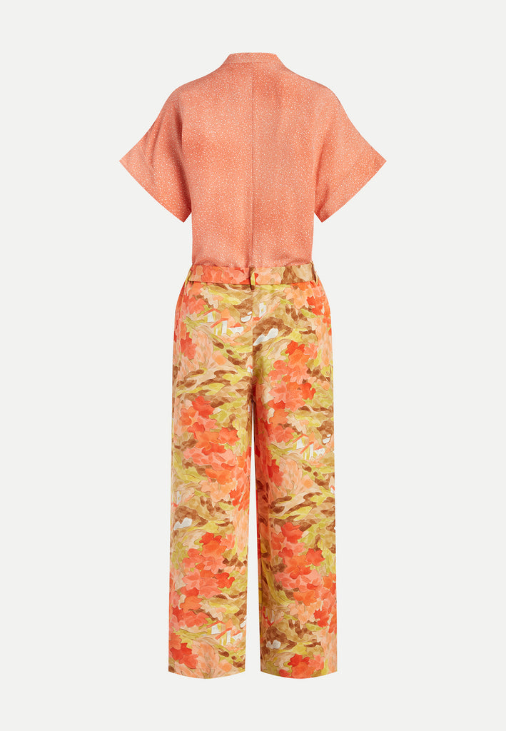 womenswear peach multi-coloured kimono jumpsuit back