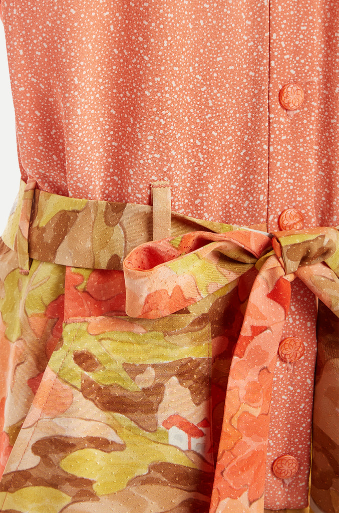womenswear peach multi-coloured kimono jumpsuit detail