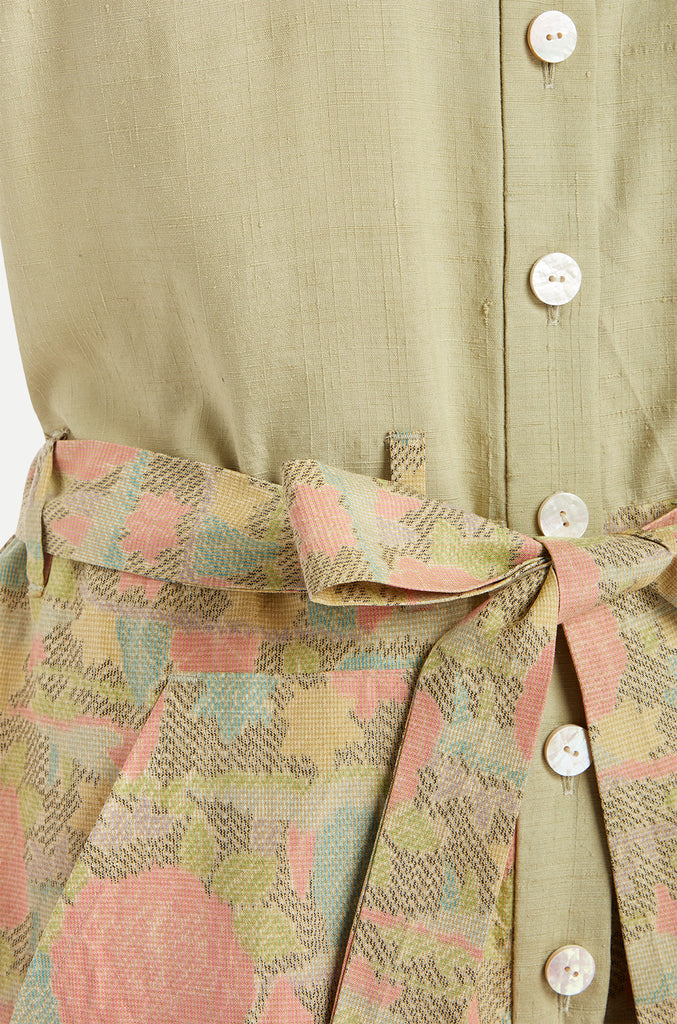womenswear sage green kimono jumpsuit detail