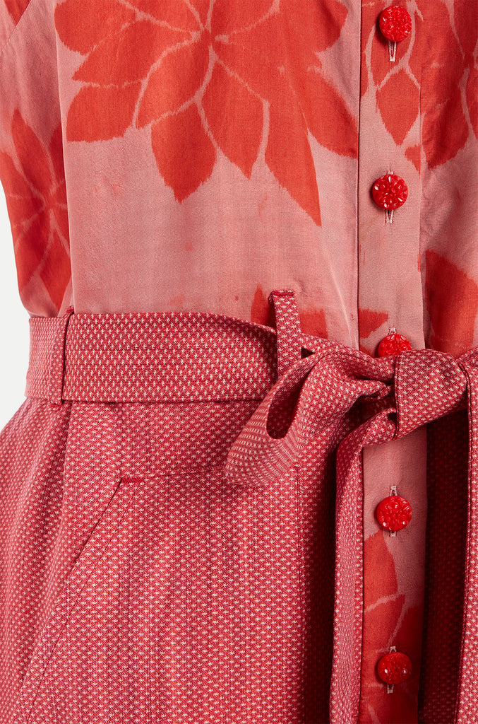 womenswear ruby red kimono jumpsuit detail