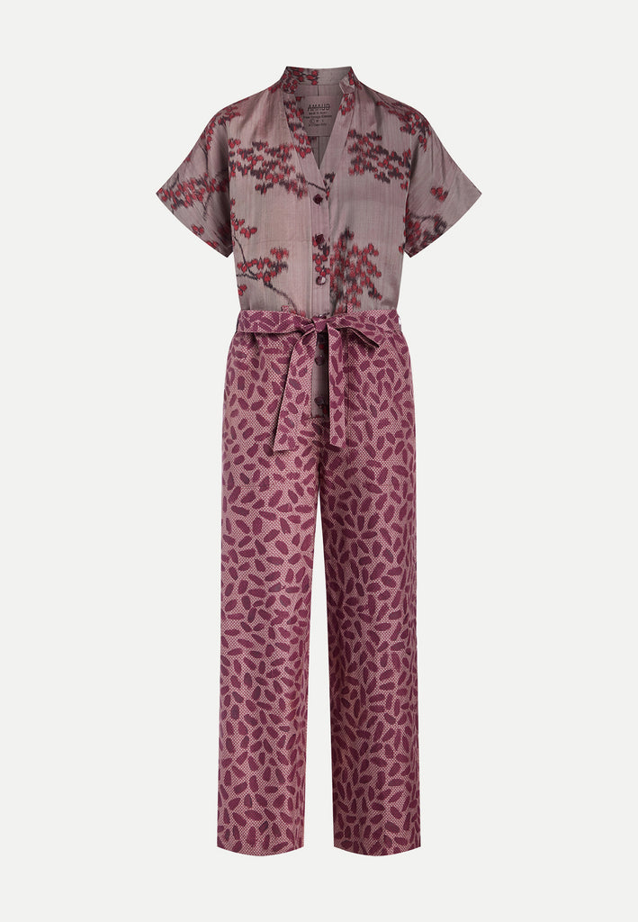 womenswear purple kimono jumpsuit front