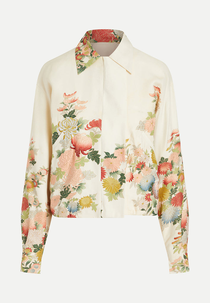 womenswear multi-coloured floral kimono jacket front