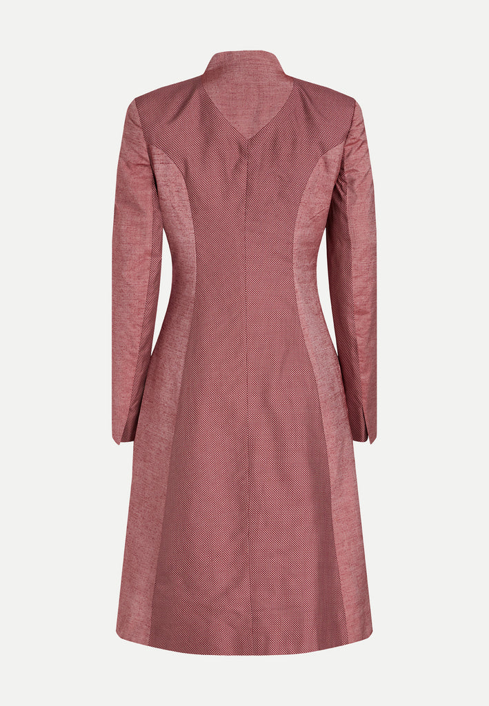 womenswear pink knee-length blazer coat back